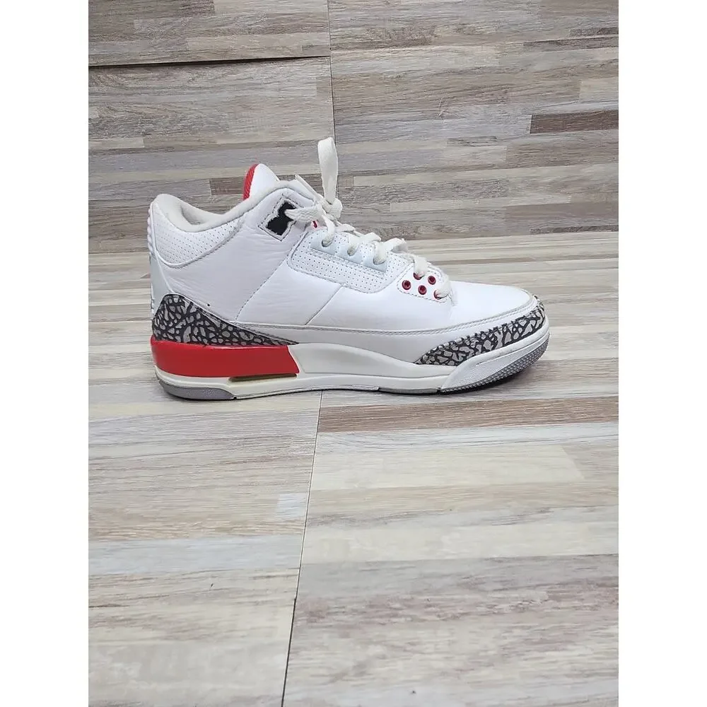 Air Jordan 3 Retro Hall of Fame Katrina White Red - Mens Size 10.5